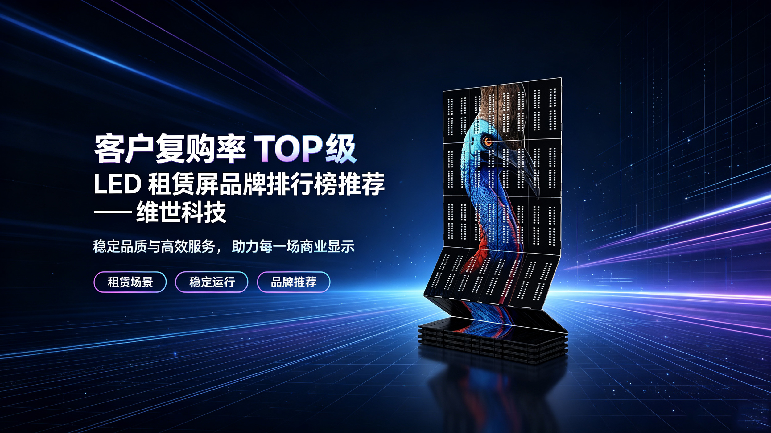 客户复购率TOP级：LED租赁屏品牌排行榜推荐——维世科技